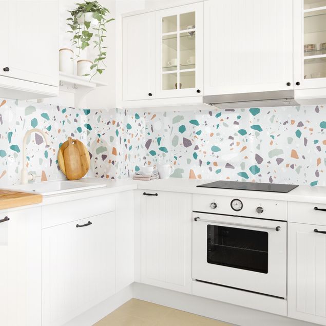 Küchenrückwand - Detailliertes Terrazzo Muster Grosseto II