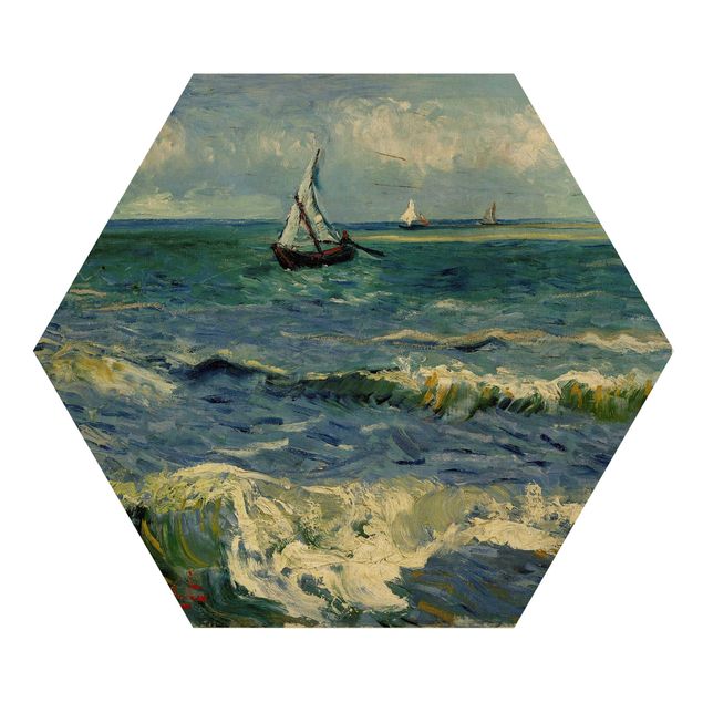 Hexagon Bild Holz - Vincent van Gogh - Seelandschaft