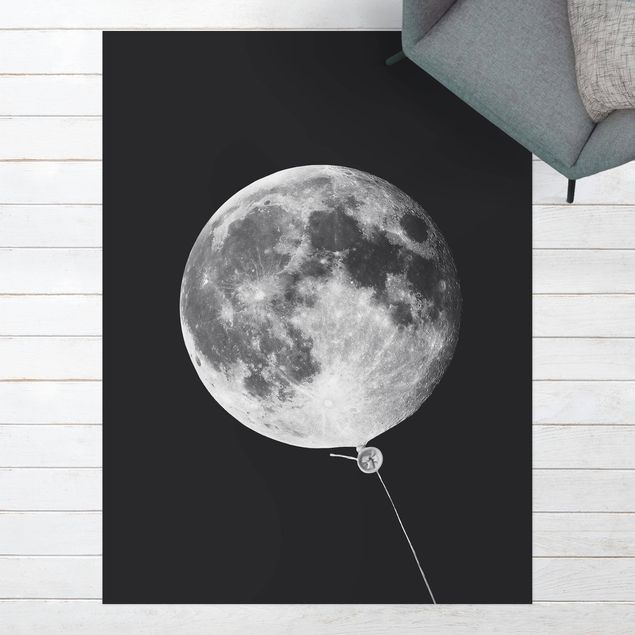 Balkon Teppich Luftballon mit Mond