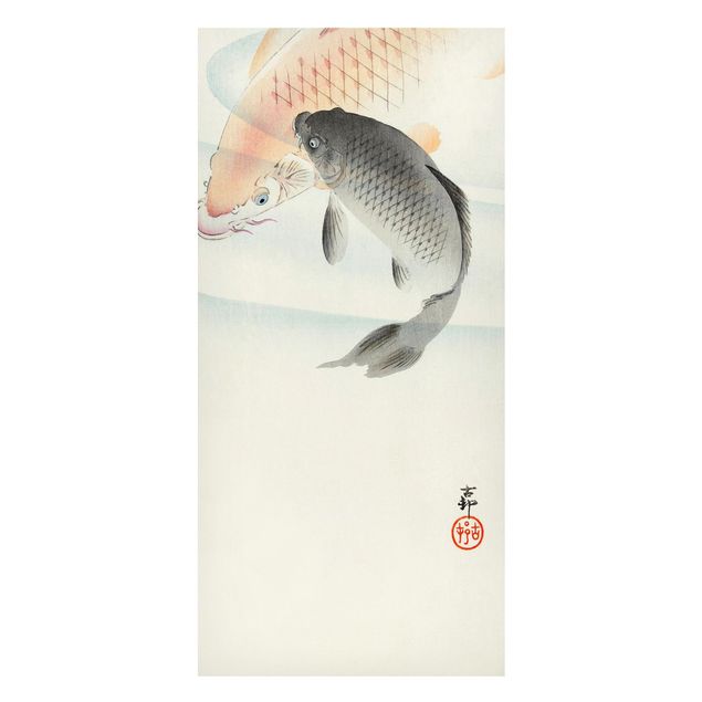 Magnettafel - Vintage Illustration Asiatische Fische I - Memoboard Panorama Hochformat 2:1