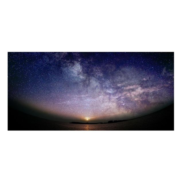Magnettafel - Sonne und Sternenhimmel am Meer - Memoboard Panorama Querformat 1:2