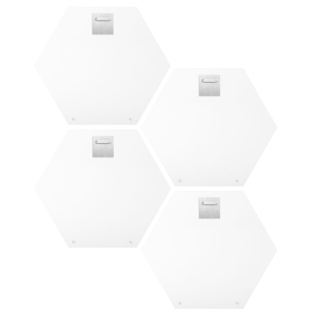 Hexagon Bild Forex 4-teilig - Süße Monster Set I