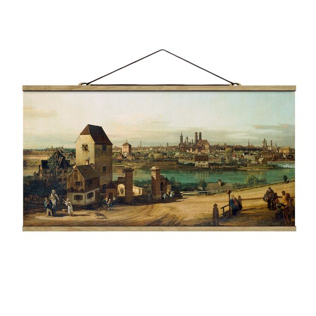 Stoffbild mit Posterleisten - Bernardo Bellotto - München - Querformat 2:1