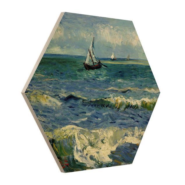 Hexagon Bild Holz - Vincent van Gogh - Seelandschaft