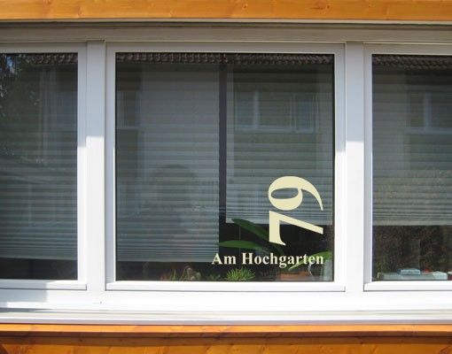 Fensterfolie - Fenstertattoo No.UL1032 WunschText Strasse und Hausnummer