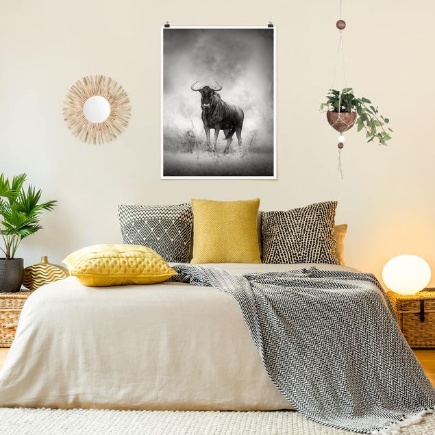 Poster - Staring Wildebeest - Hochformat 3:4