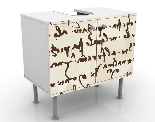Waschbeckenunterschrank - Da Vinci Manuskript - Badschrank Braun
