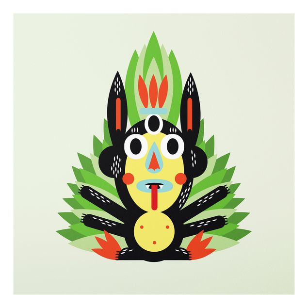 Forex Fine Art Print - Collage Ethno Monster - Dschungel - Quadrat 1:1