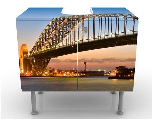 Waschbeckenunterschrank - Harbour Brücke in Sydney - Badschrank