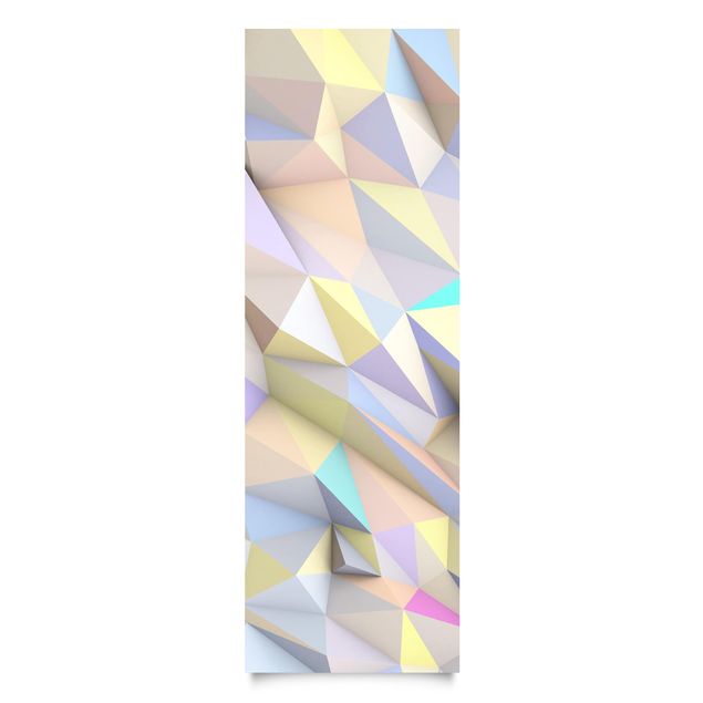 Möbelfolie Muster - Geometrische Pastell Dreiecke in 3D