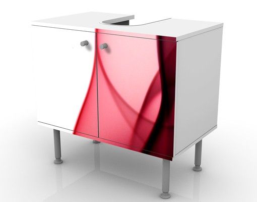 Waschbeckenunterschrank - Red Nebula - Badschrank Weiß Rot
