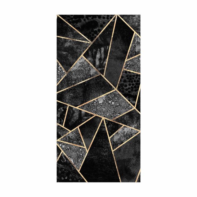 Teppich schwarz Graue Dreiecke Gold