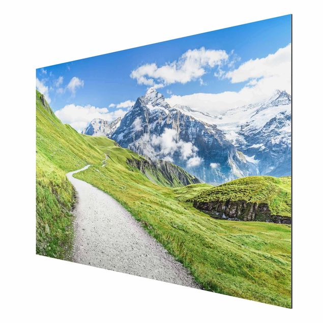 Alu-Dibond - Grindelwald Panorama - Hochformat