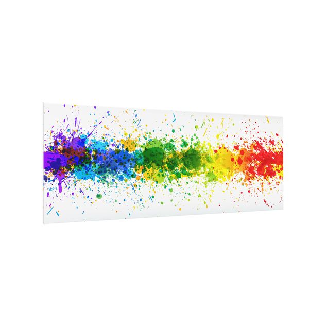Spritzschutz Glas - Rainbow Splatter - Panorama - 5:2
