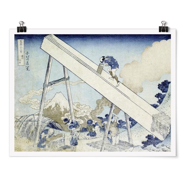 Poster - Katsushika Hokusai - In den Totomi Bergen - Querformat 3:4