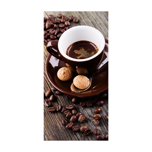 Teppich Esszimmer Kaffeetasse mit Kaffeebohnen