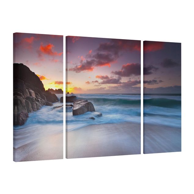 Leinwandbild 3-teilig - Am Meer in Cornwall - Triptychon