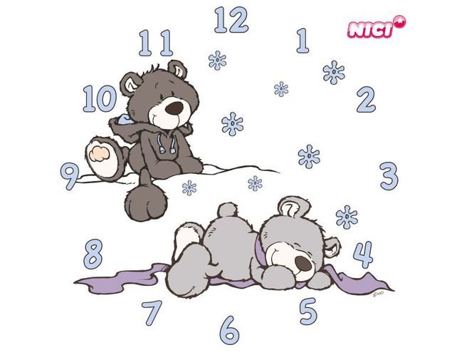 Wandtattoo NICI - Winter Bears Uhr