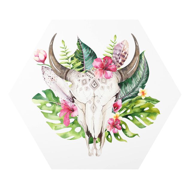 Hexagon Bild Forex - Tropical Flower Skull