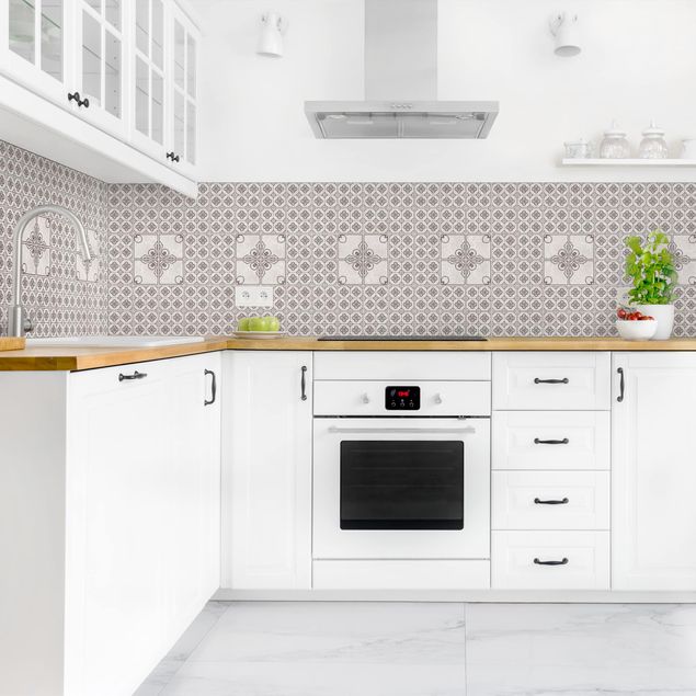 Küchenrückwand - Fliesenmuster Porto grau