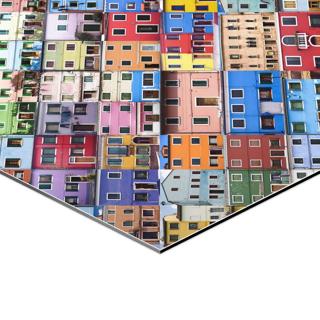 Hexagon Bild Alu-Dibond - Venezianische Häuser