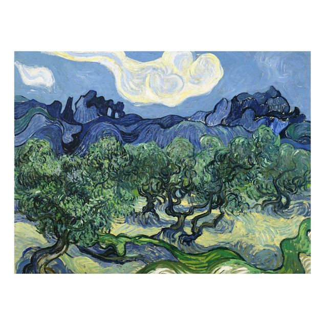 Glas Spritzschutz - Vincent van Gogh - Olivenbäume - Querformat - 4:3