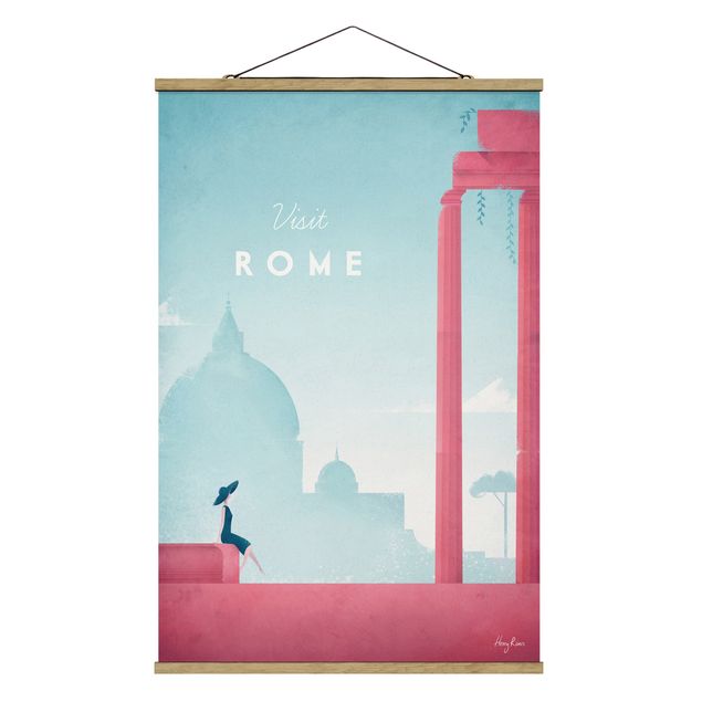 Stoffbild mit Posterleisten - Reiseposter - Rom - Hochformat 2:3