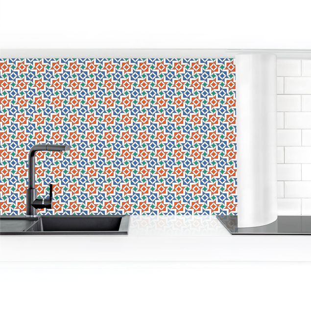 Küchenrückwand - Alhambra Mosaik mit Fliesenoptik
