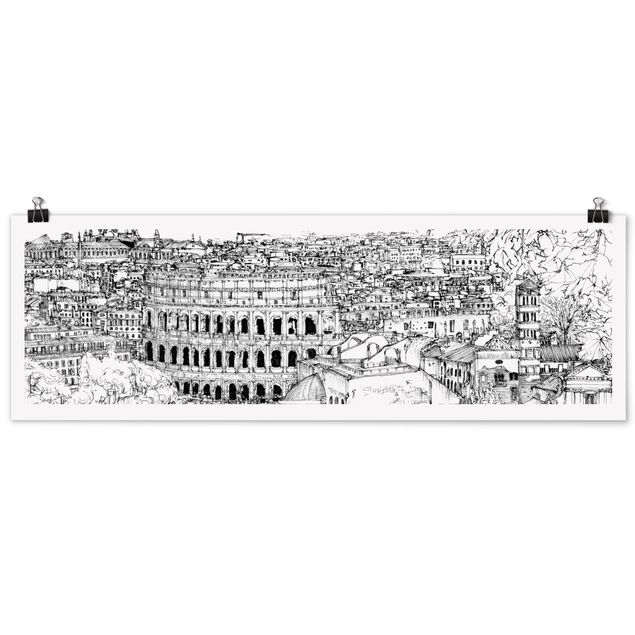 Poster - Stadtstudie - Rom - Panorama Querformat