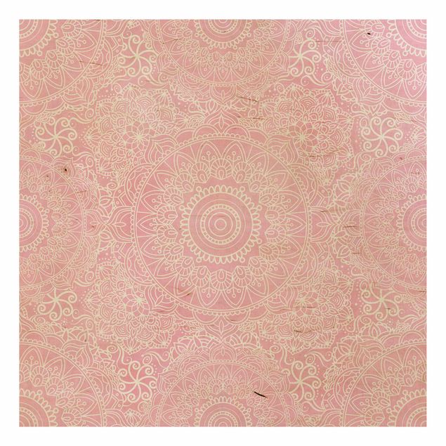 Holzbild - Muster Mandala Rosa - Quadrat 1:1
