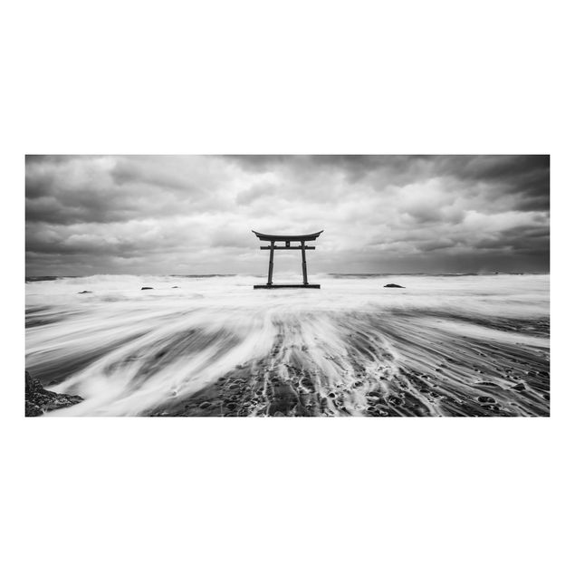 Alu-Dibond - Japanisches Torii im Meer - Hochformat