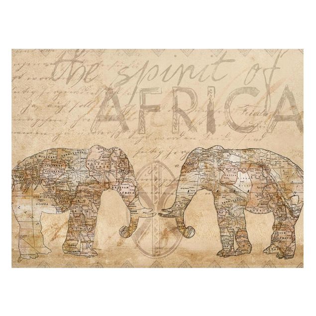 Magnettafel - Vintage Collage - Spirit of Africa - Memoboard Querformat 3:4