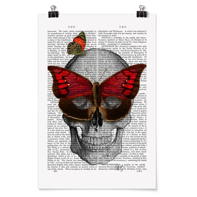 Poster - Grusellektüre - Schmetterlingsmaske - Hochformat 3:2