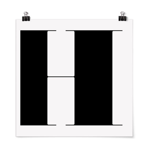 Poster - Antiqua Letter H - Quadrat 1:1