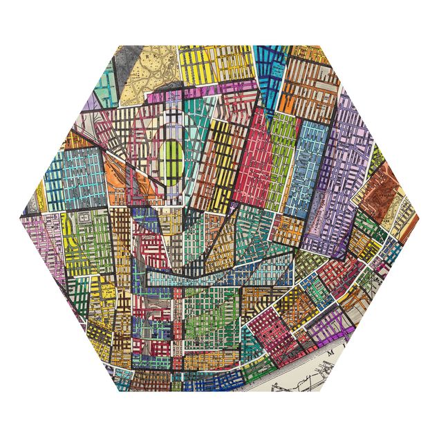 Hexagon Bild Alu-Dibond - Moderne Karte von St. Louis