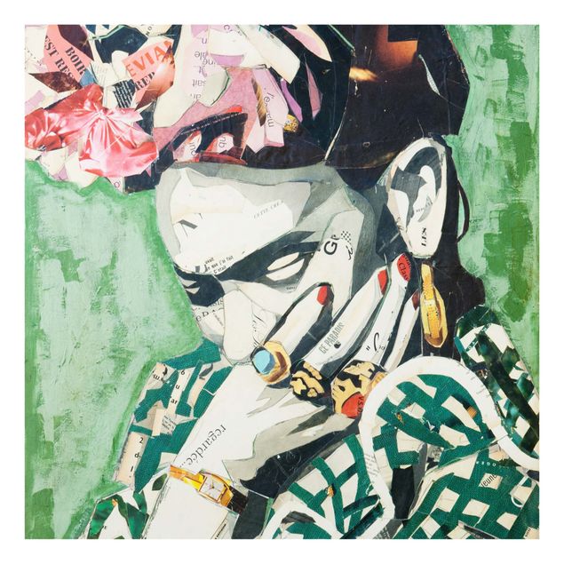 Spritzschutz Glas - Frida Kahlo - Collage No.3