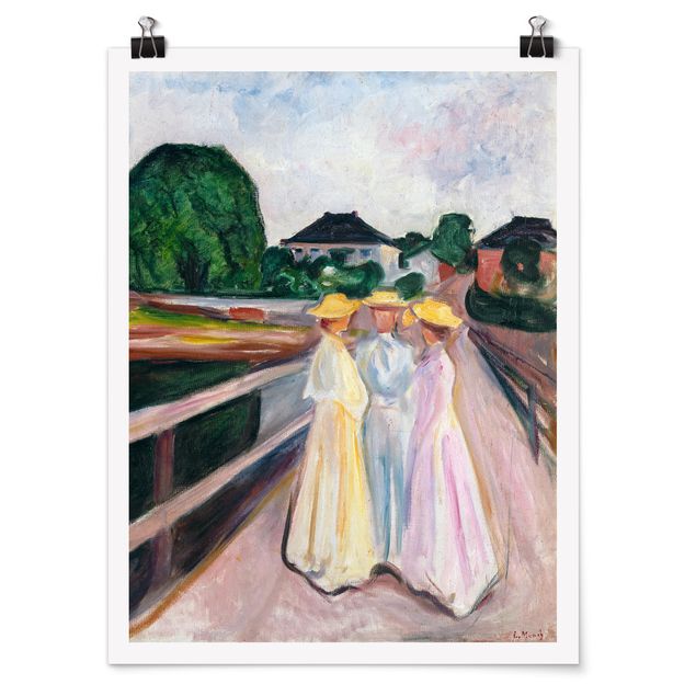 Poster - Edvard Munch - Drei Mädchen - Hochformat 3:4