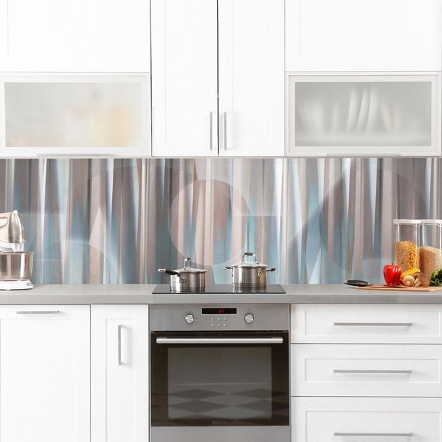Küchenrückwand - Geometrische Formen in Kupfer und Blau