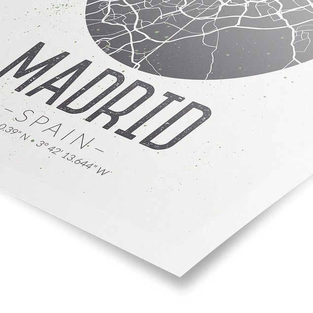 Poster - Stadtplan Madrid - Retro - Hochformat 3:4