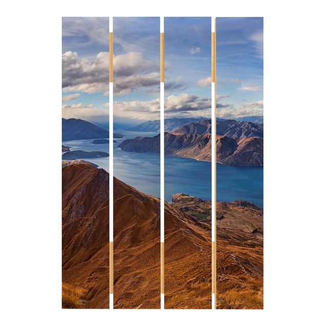 Holzbild - Roys Peak in Neuseeland - Hochformat 3:2