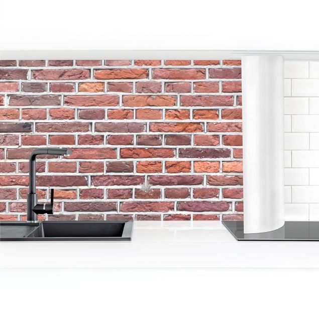 Küchenrückwand - Rote Backstein Mauer