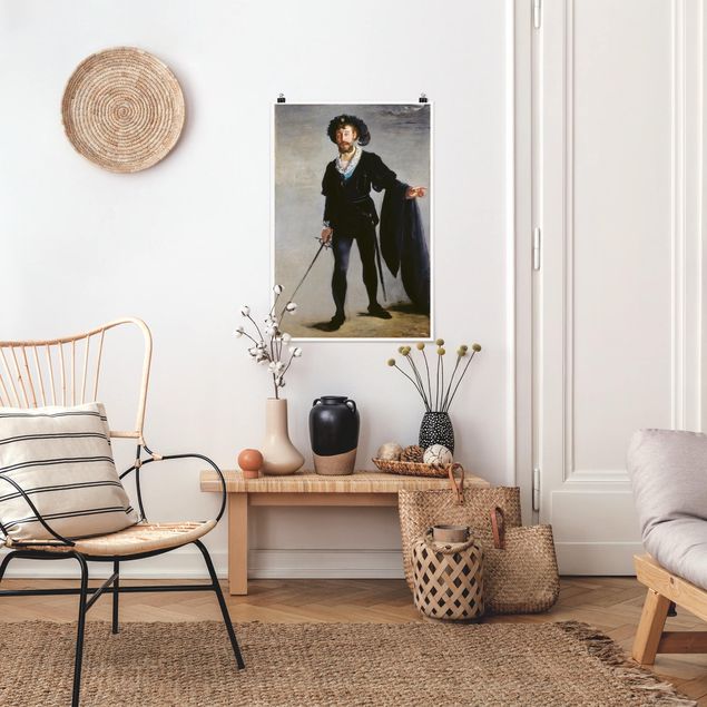 Poster - Edouard Manet - Der Sänger Jean-Baptiste Faure als Hamlet - Hochformat 3:2
