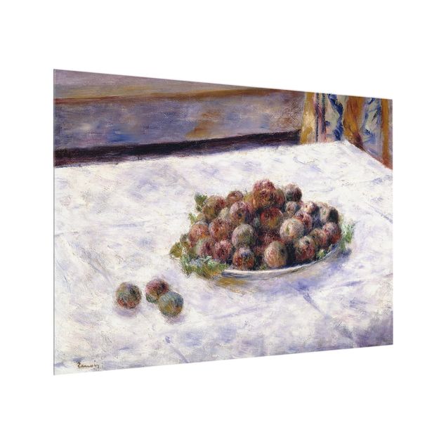 Glas Spritzschutz - Auguste Renoir - Teller mit Pflaumen - Querformat - 4:3