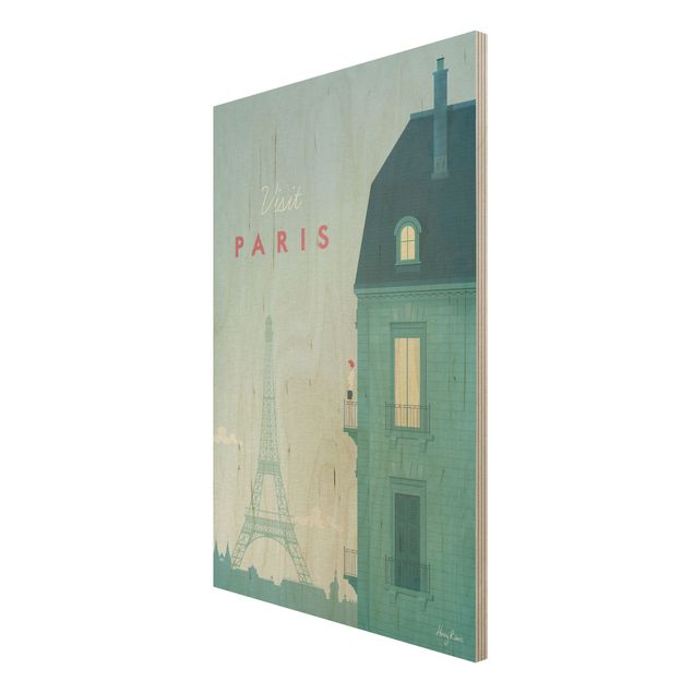 Holzbild - Reiseposter - Paris - Hochformat 3:2
