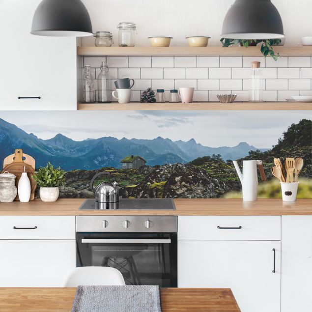 Küchenrückwand - Einsame Hütte in Norwegen