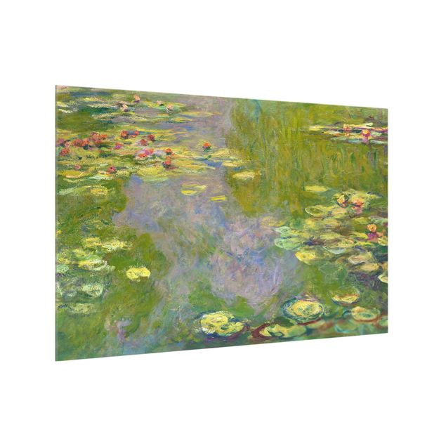 Spritzschutz Glas - Claude Monet - Grüne Seerosen - Querformat - 3:2