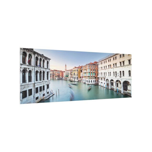 Spritzschutz Glas - Canale Grande Blick von der Rialtobrücke Venedig - Panorama - 5:2