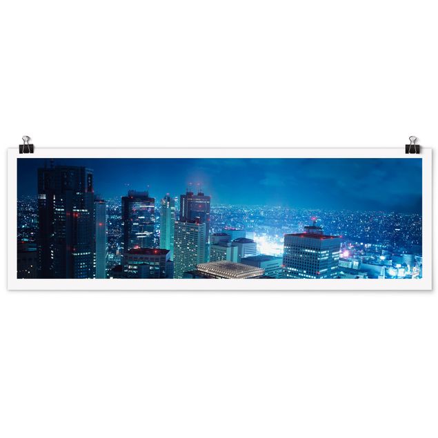 Poster - Die Atmosphäre Tokios - Panorama Querformat