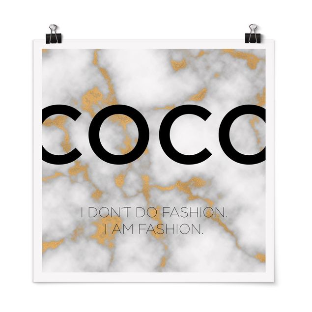 Poster - Coco - I don't do fashion - Quadrat 1:1