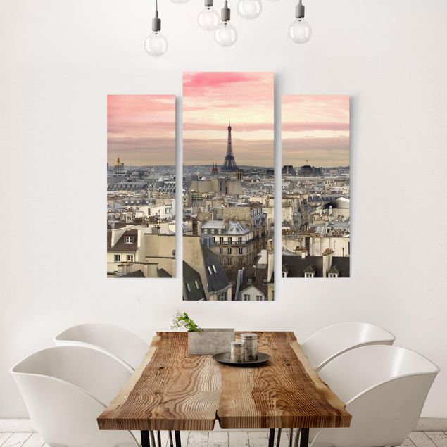 Leinwandbild 3-teilig - Paris hautnah - Galerie Triptychon